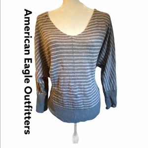 American Eagle Striped Scoop Neck Sweater